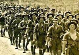 Historie, soldater på vej i krig
